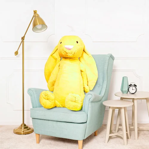Large Plush Bunny, Soft Toy, 120 Cm, Yellow, Bani - Teddyway