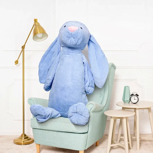 Large Plush Bunny, Soft Toy, 160 Cm, Blue, Bani - Teddyway