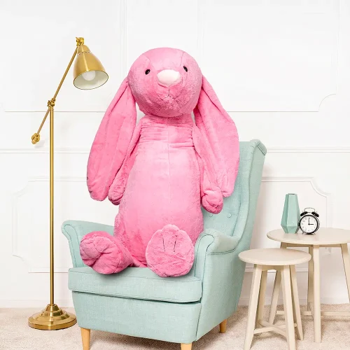 Large Plush Bunny, Soft Toy, 160 Cm, Bright Pink, Bani - Teddyway