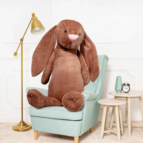 Large Plush Bunny, Soft Toy, 160 Cm, Brown, Bani - Teddyway