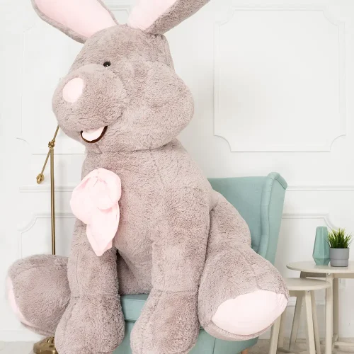 Large Plush Bunny, Soft Toy, 190 Cm, Grey, Vuni - Teddyway