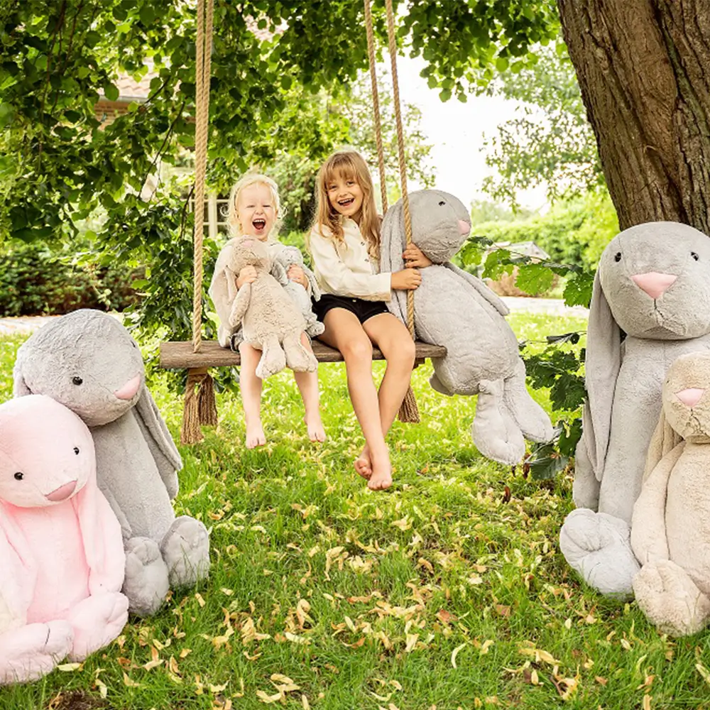 Large Plush Bunny, Soft Toy, 160 Cm, Dark Grey, Bani - Teddyway
