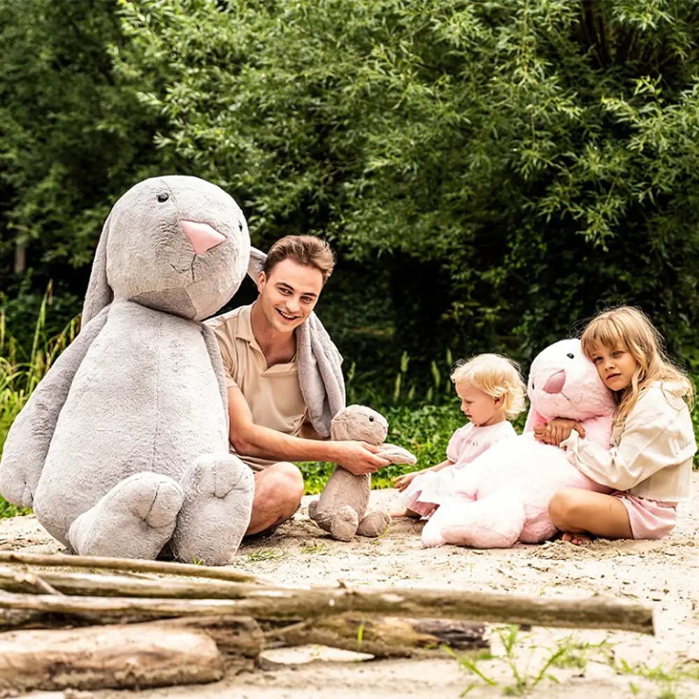 Large Plush Bunny, Soft Toy, 160 Cm, Dark Grey, Bani - Teddyway