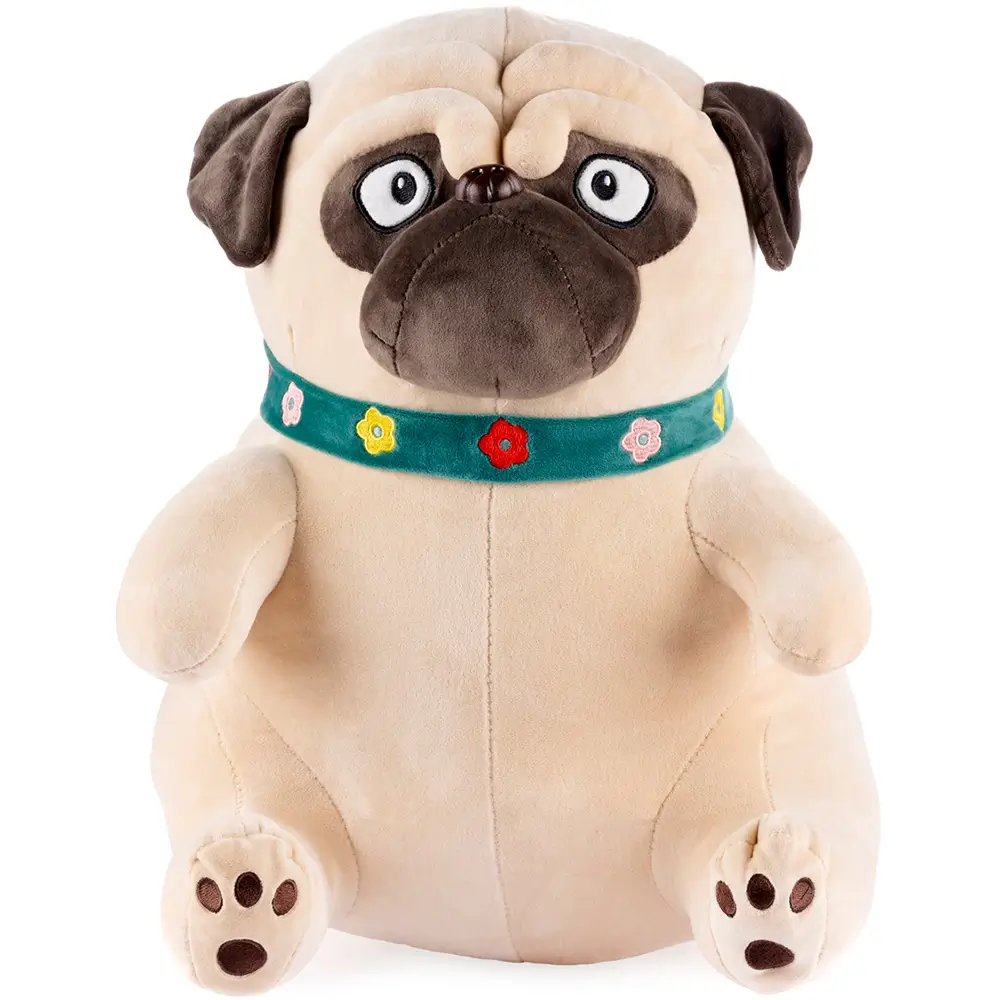 Plush Dog Pug, Soft Toy, 40 Cm, Light Brown, Pugs - Teddyway