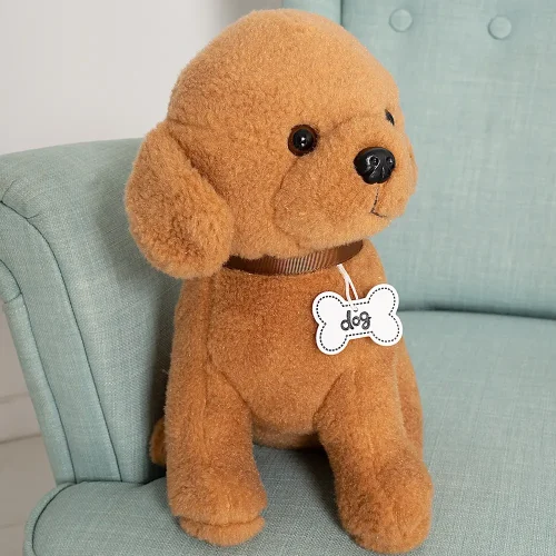Plush Dog Poodle, Soft Toy, 30 Cm, Brown, Pudi - Teddyway