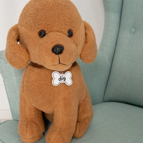 Plush Dog Poodle, Soft Toy, 40 Cm, Brown, Pudi - Teddyway