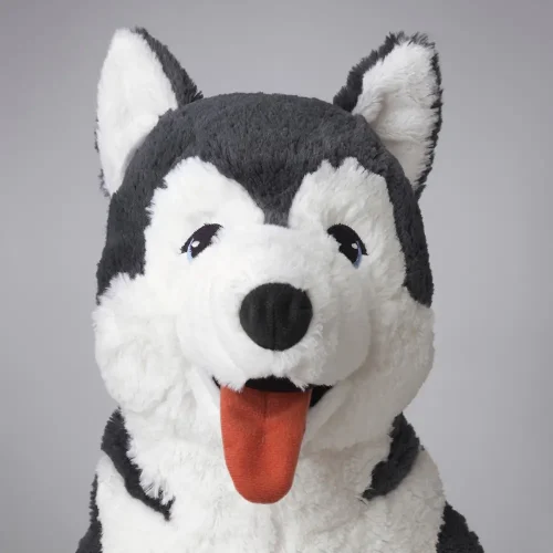 Plush Dog Husky, Soft Toy, 70 Cm, Black White, Husky - Teddyway