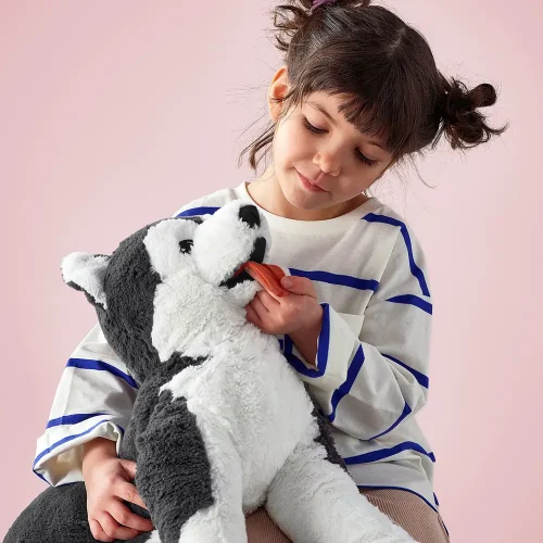 Plush Dog Husky, Soft Toy, 70 Cm, Black White, Husky - Teddyway