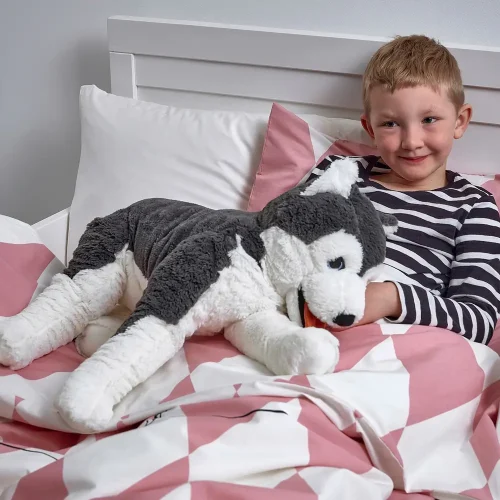 Plush Dog Husky, Soft Toy, 70 Cm, Black White, Husky - Teddyway