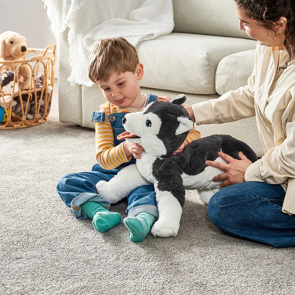 Plush Dog Husky, Soft Toy, 70 Cm, Black White, Husky - Teddyway