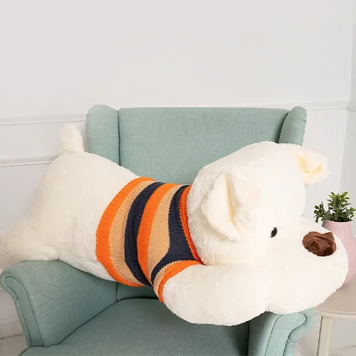 Мягкая плюшевая собачка, 70 см, белая, Dami - Teddyway