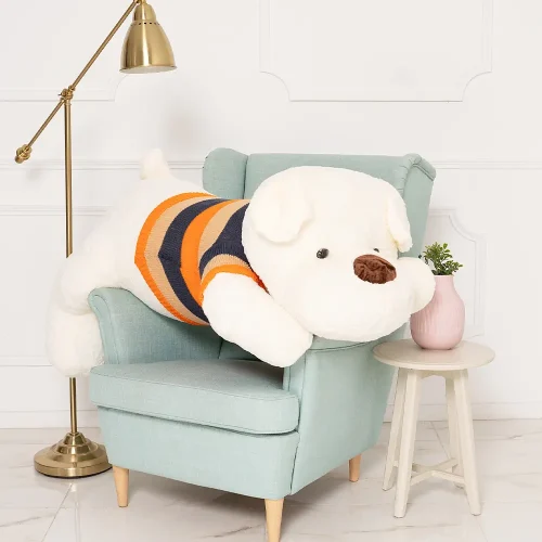 Мягкая плюшевая собачка, 70 см, белая, Dami - Teddyway