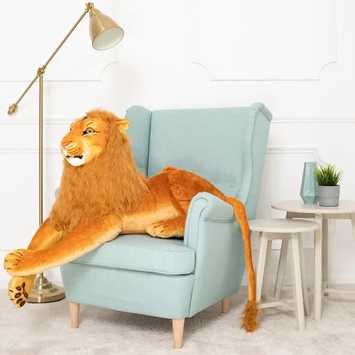 Big Plush Lion, Soft Toy, 130 Cm, 51 Inches, 4.3 Feet, Yellow, Levo - Teddyway