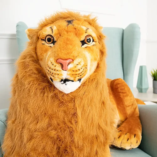 Big Plush Lion, Soft Toy, 130 Cm, 51 Inches, 4.3 Feet, Yellow, Levo - Teddyway