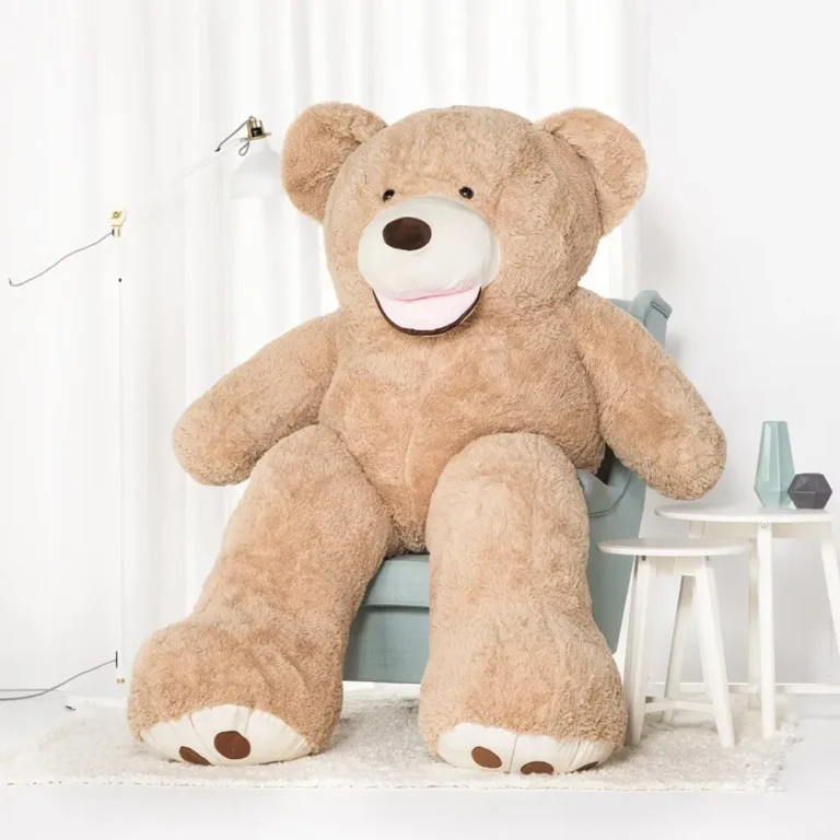Liels Plīša Lācītis Lācis, Mīksta Rotaļlieta, 100 Cm, Gaiši Brūns, Bobo - 220 cm, Light brown - Teddyway
