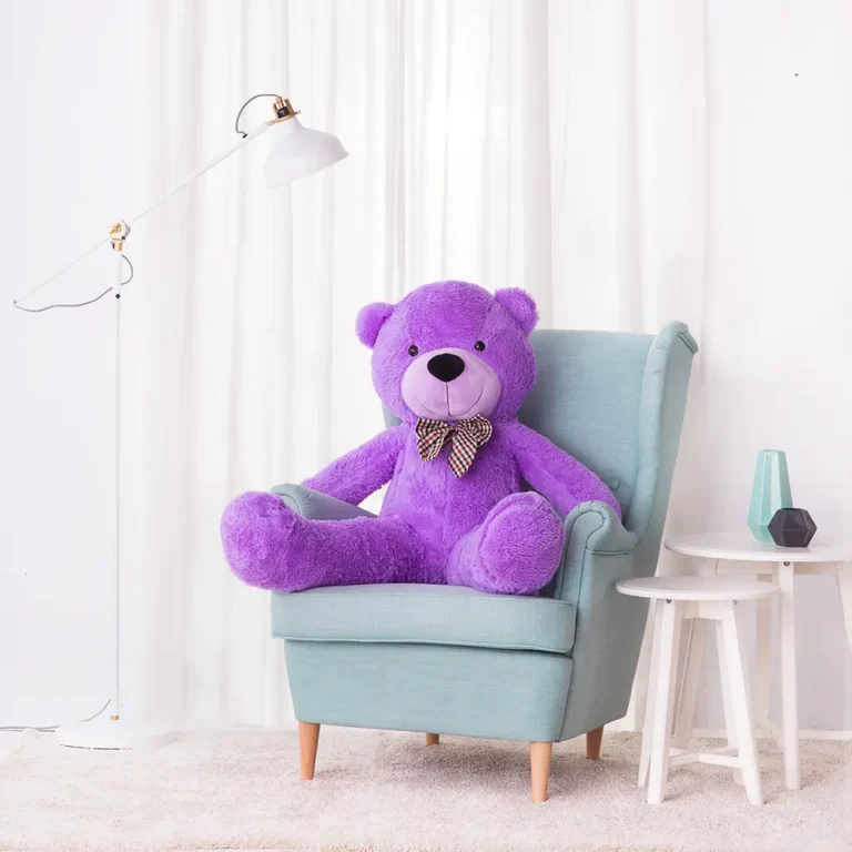 Big Plush Teddy Bear, Soft Toy, 100 Cm, 39 Inches, 3.3 Feet, Light Brown, Popo - 130 cm, Purple - Teddyway