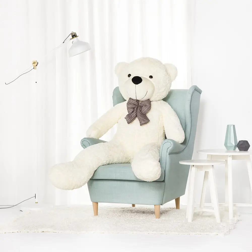 Liels Plīša Lācītis Lācis, Mīksta Rotaļlieta, 100 Cm, Gaiši Brūns, Popo - 160 cm, White - Teddyway