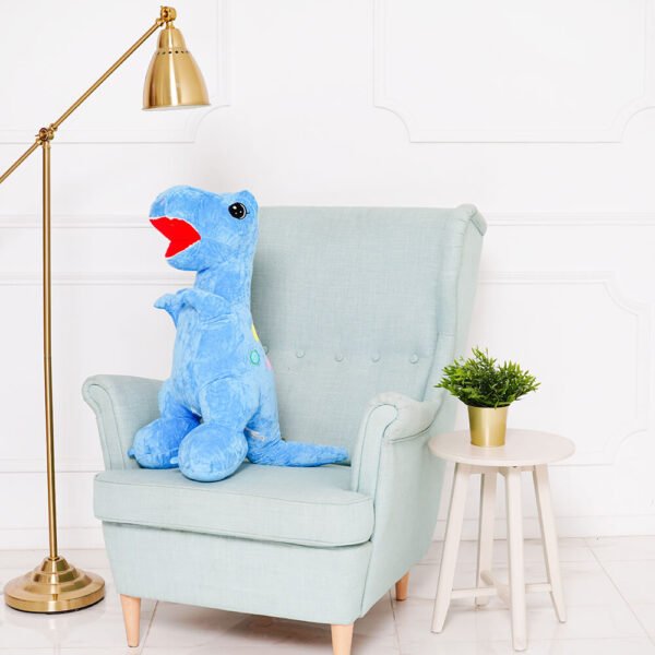 Plīša Dinozaurs, Mīkstā Rotaļlieta, 90 Cm, Gaiši Zils, Gogo - Teddyway