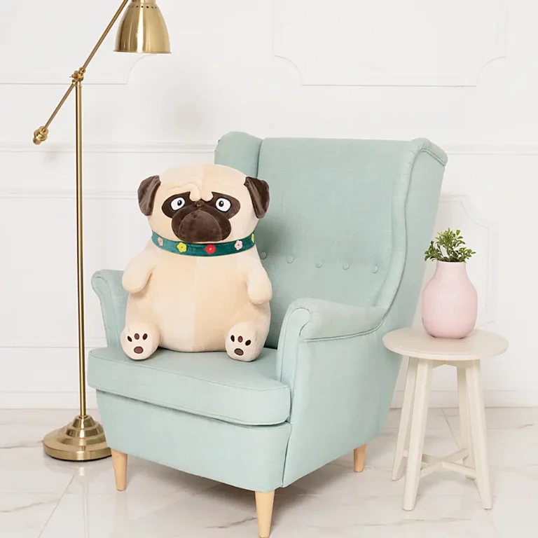 Plīša Suns Mopsis, Mīkstā Rotaļlieta, 40 Cm, Gaiši Brūns, Mopi - Teddyway